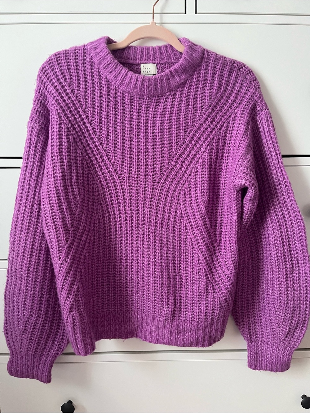 a new day Purple Crewneck Knit Sweater
